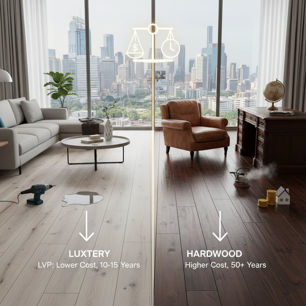 Featured image for LVP Costs Half of Hardwood But Lasts 60% Less Time