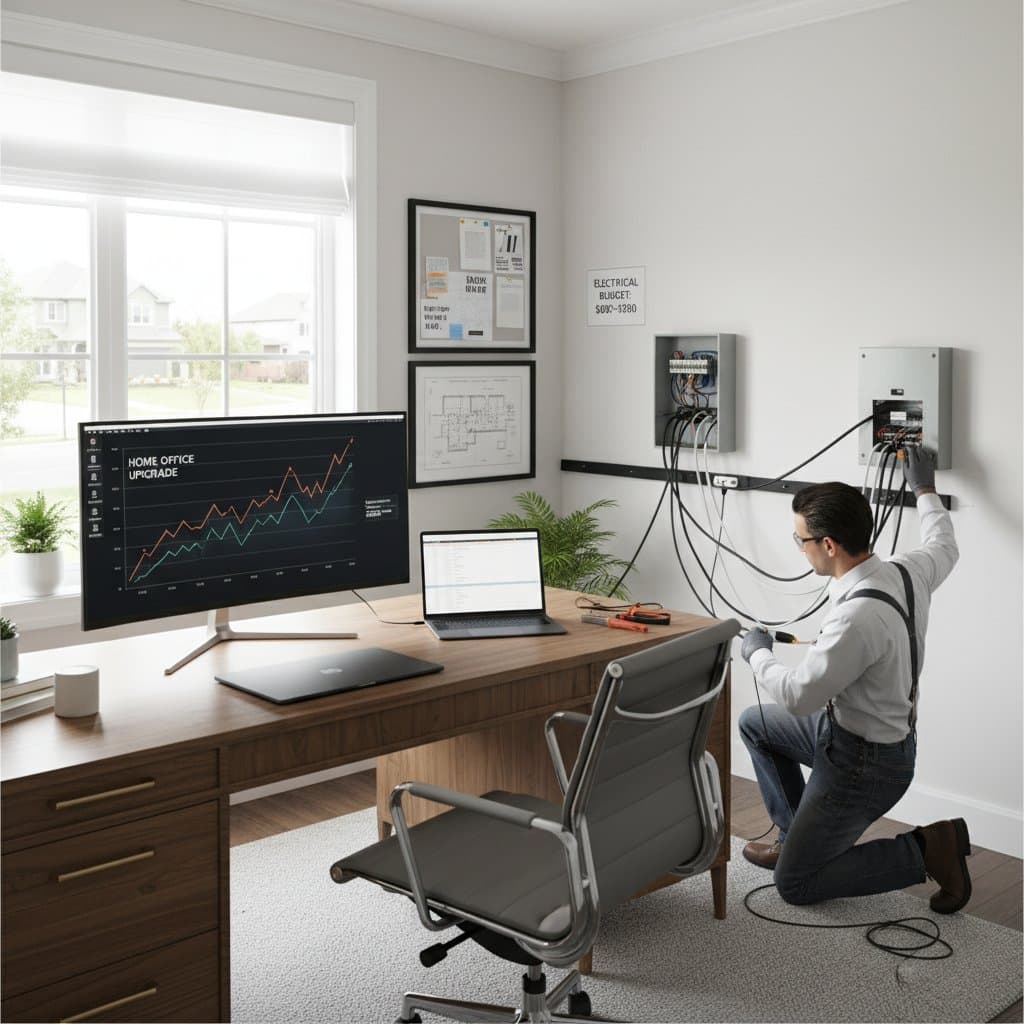 Featured image for Home Office Electrical Upgrades Cost $800-$3,500